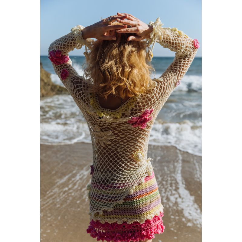 Malva Multicolor Handmade Crochet Mini Skirt image