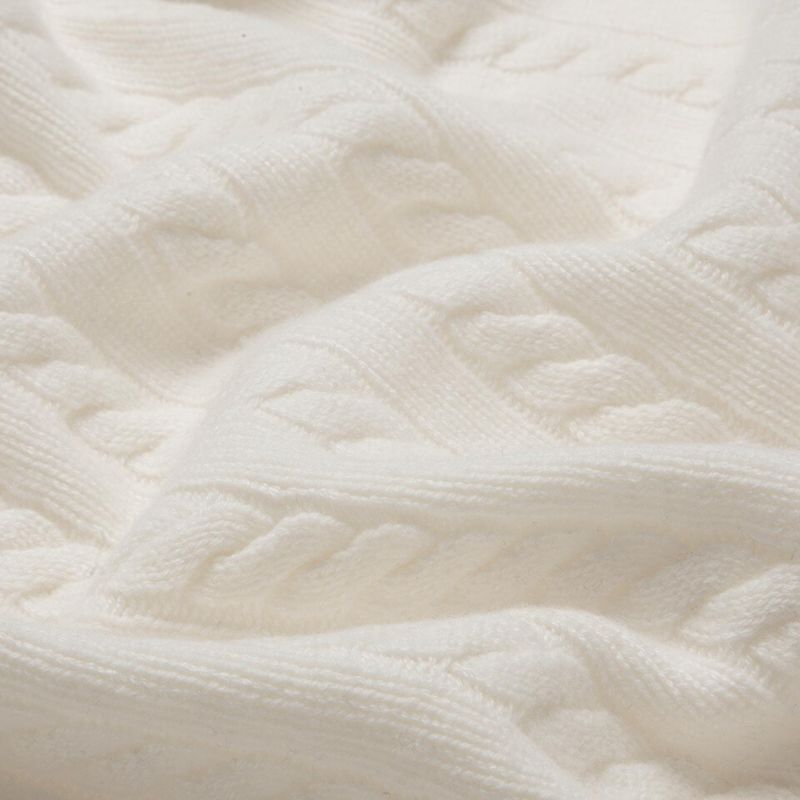 The Cable Knit Cashmere Maxi Blanket — Silky Cream image