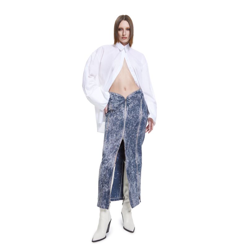 Manipulator Skirt In Gray Acid Wash image