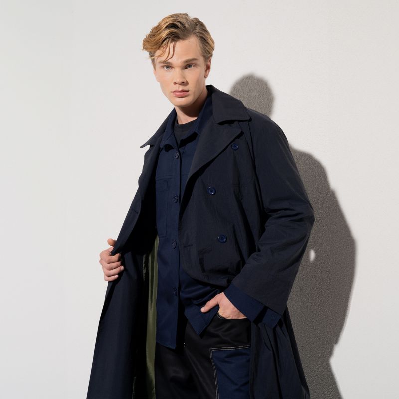 Maple Trench Coat Navy Men image