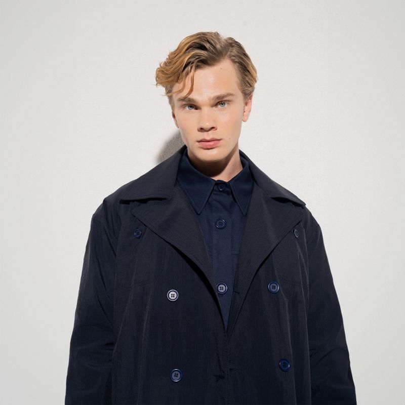 Maple Trench Coat Navy Men image