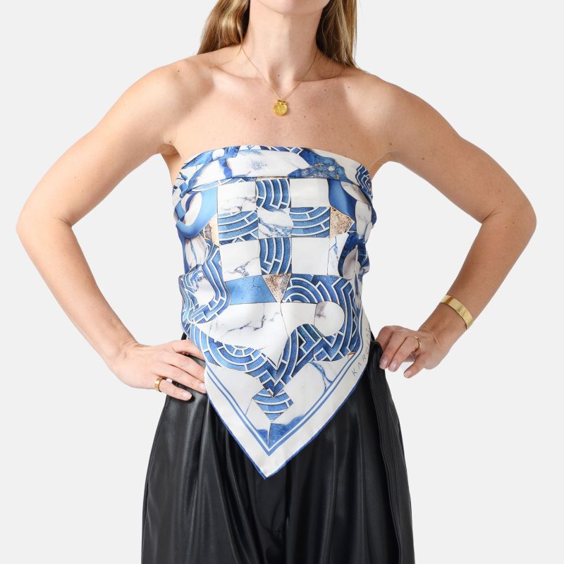 Marble Effect Satin Scarf Multicolor main image 1