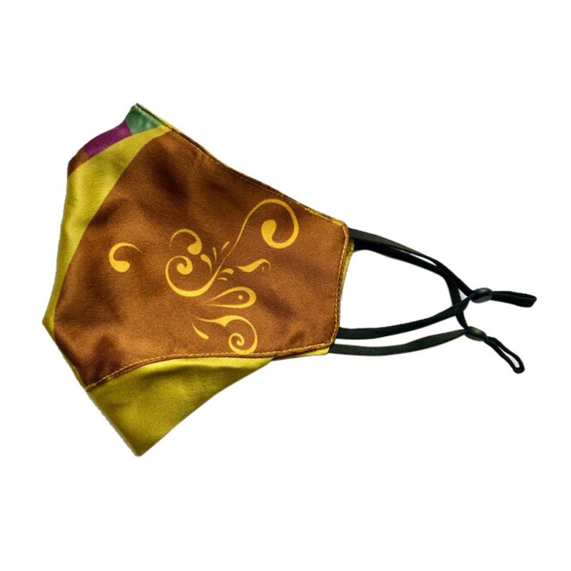 Mardi Gras Double Layer Silk Face Mask, Set Of Three image