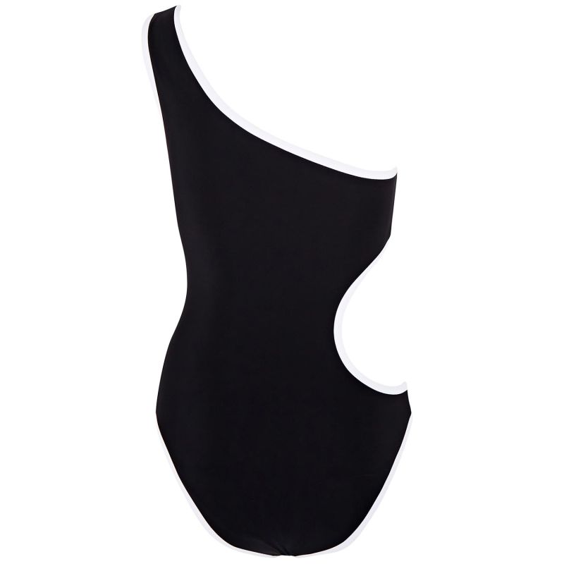 Maren One Piece Swimsuit In Black With White Binding image