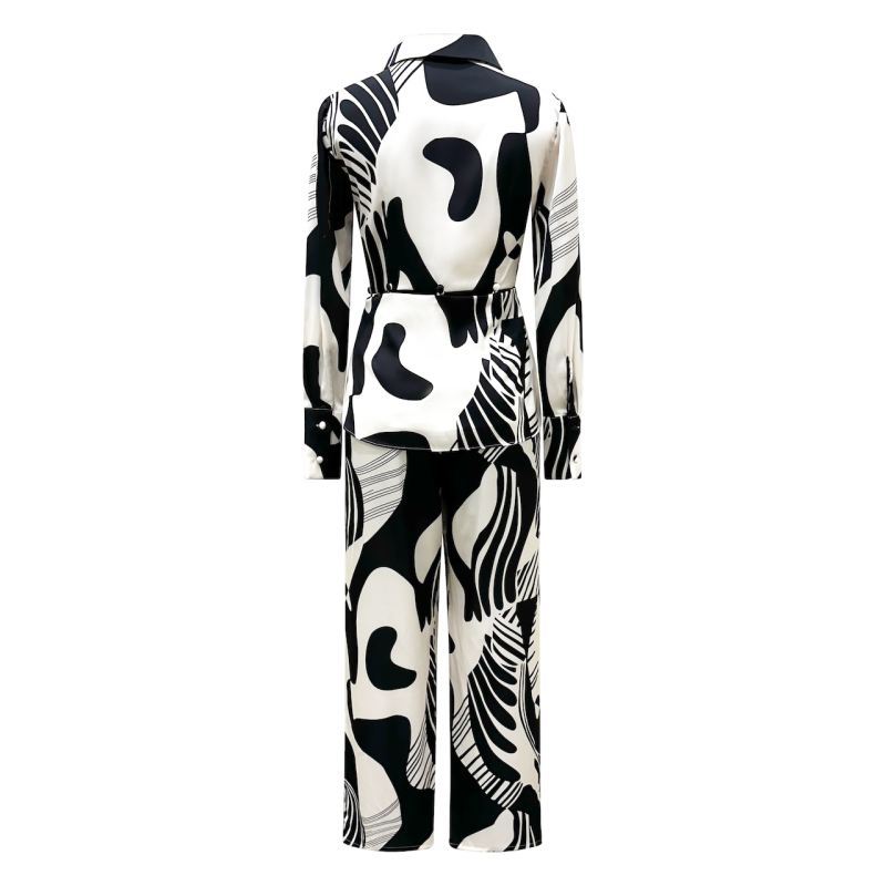 Black And White Retro Pants Suit - Margaux image