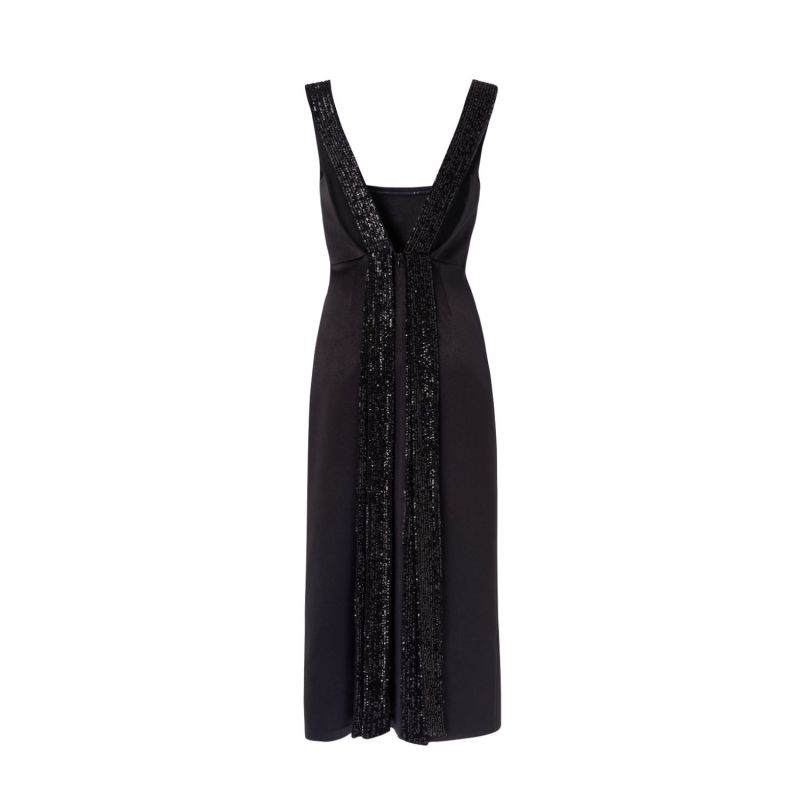 Margo Black Sequin Strap Midi Dress image