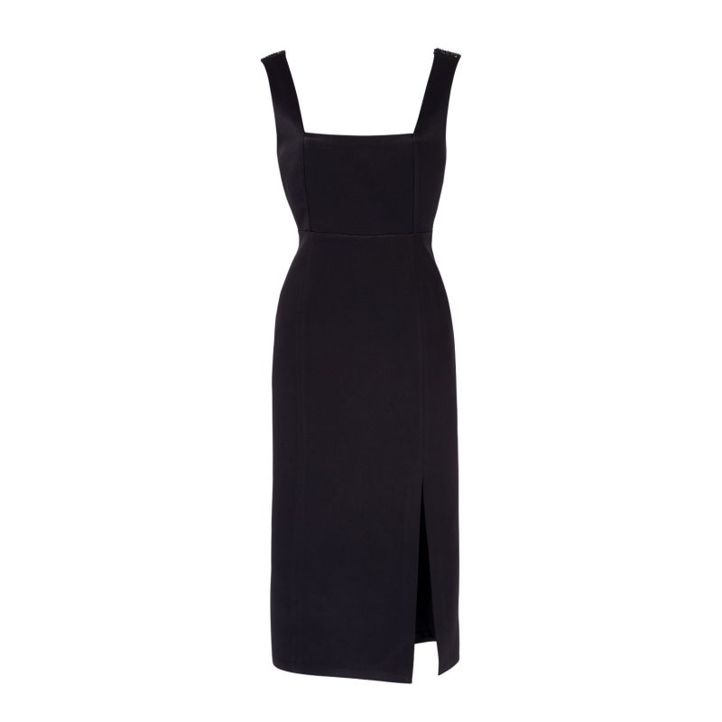 Margo Black Sequin Strap Midi Dress image