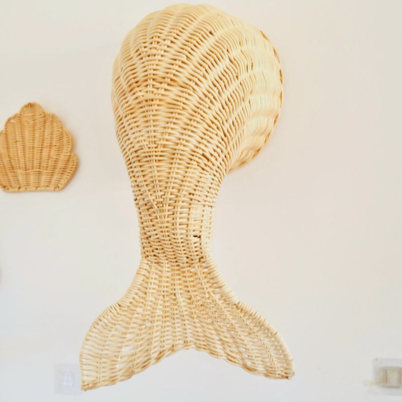 Maria Rattan Mermaid Tail Hanging Wall Decor image