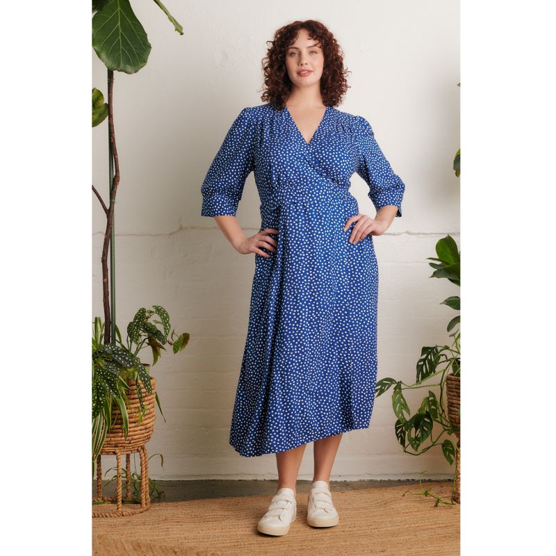 Marianna Blue Scattered Spot Dress image