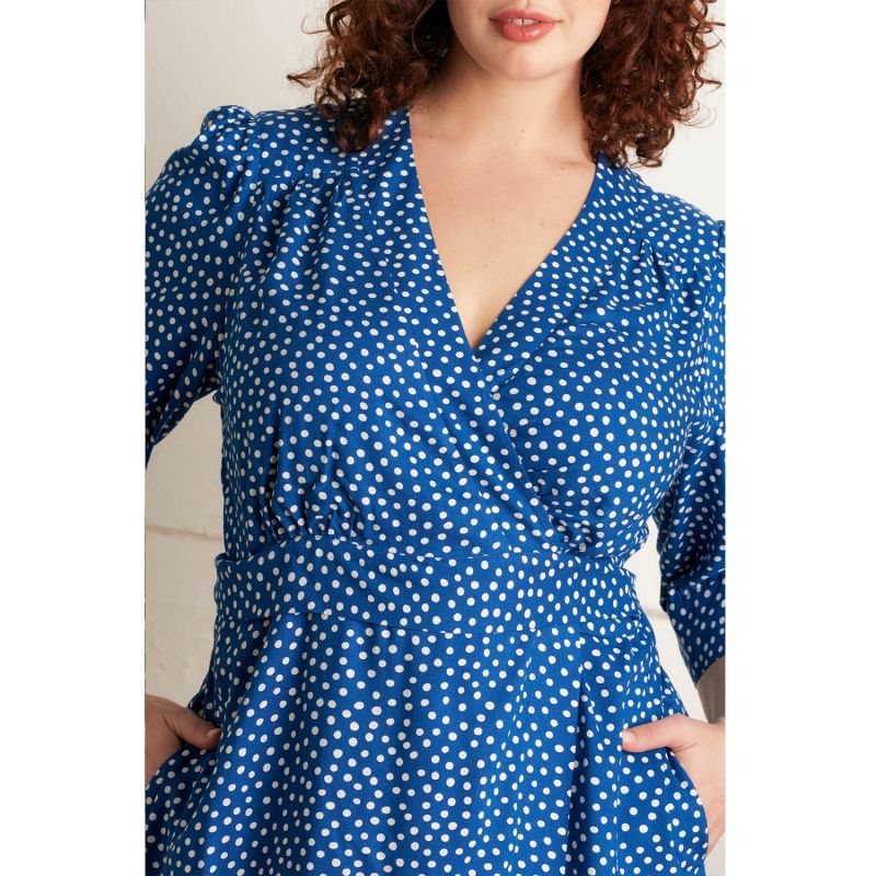 Marianna Blue Scattered Spot Dress image