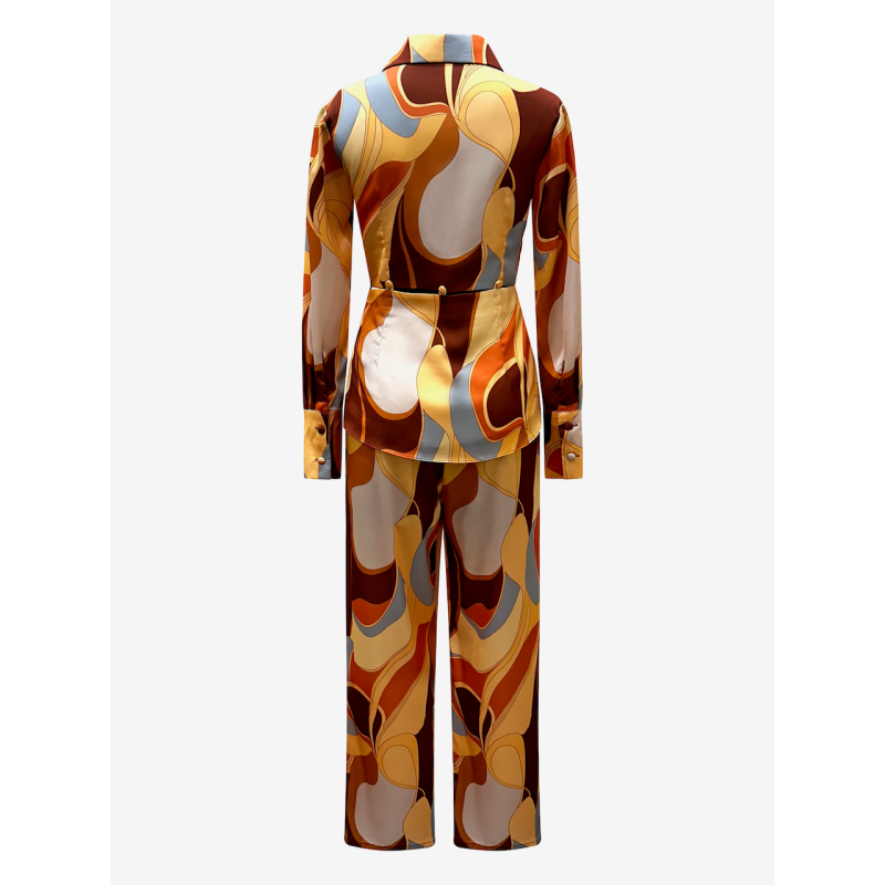 Retro Print Pants Suit - Marisa image