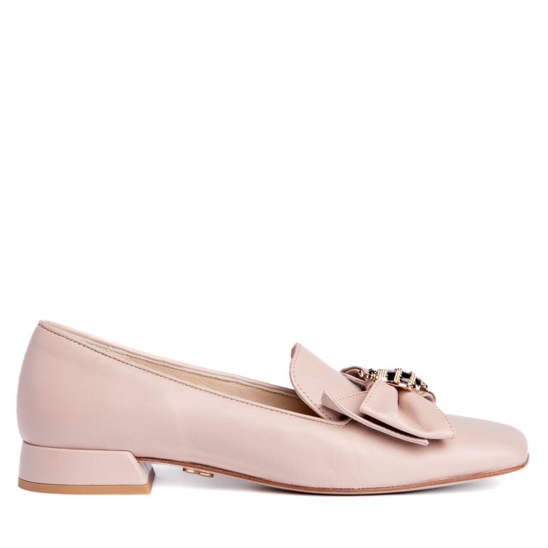 Marnie Beige Leather Evening Loafer For Work Wedding | Beautiisoles by ...