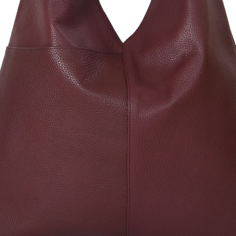 Maroon Boho Leather Triangular Shoulder Bag image