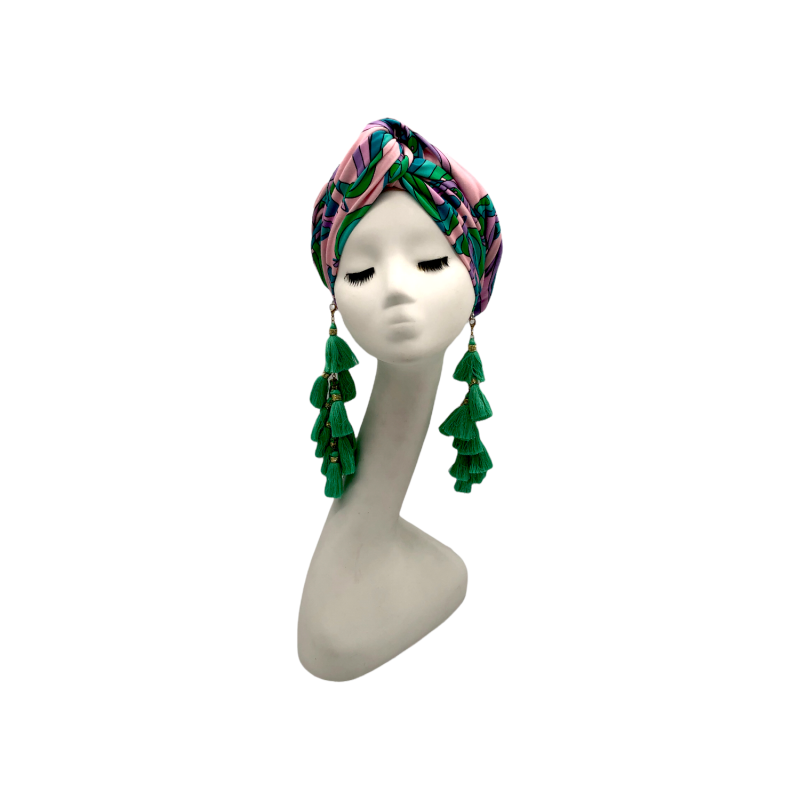 Martini Swirl Lilac Minty Chacha Organic Turban image