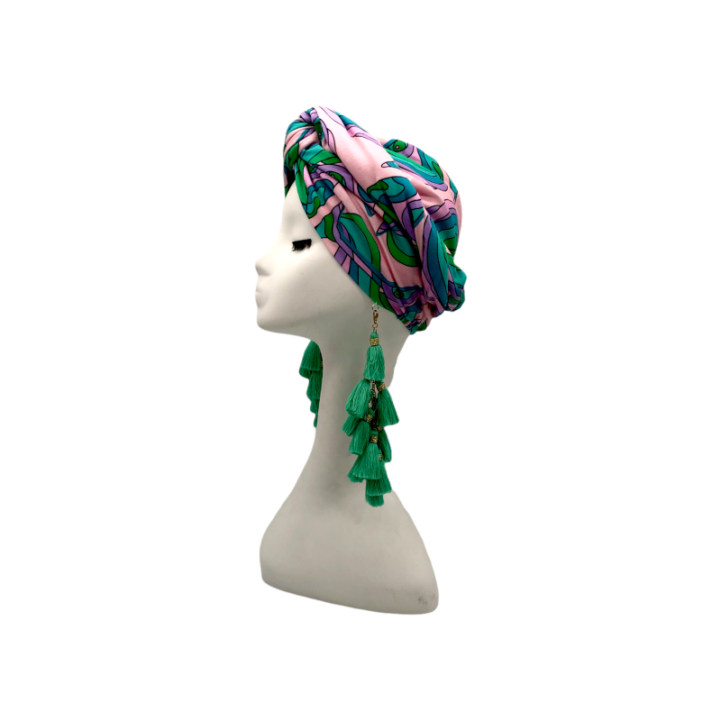 Martini Swirl Lilac Minty Chacha Organic Turban image