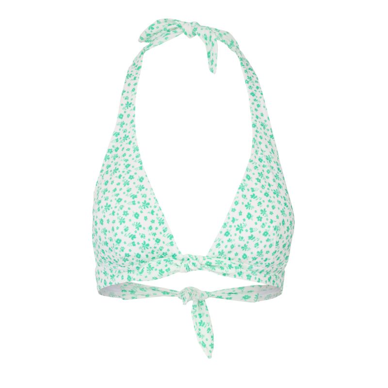 Camilla Floral Bikini Top   Apple Green/White image