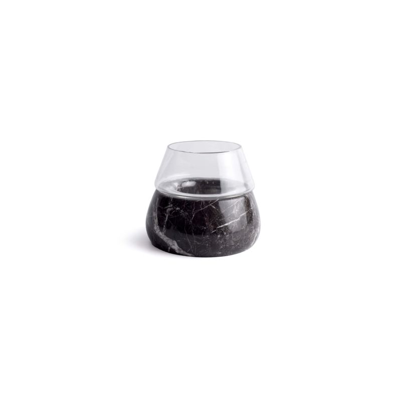 Vaina Medium Candle Holder - Black Marble image