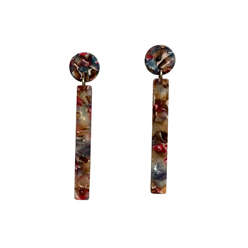 Matchstick Drop Earrings In Oil Spill image