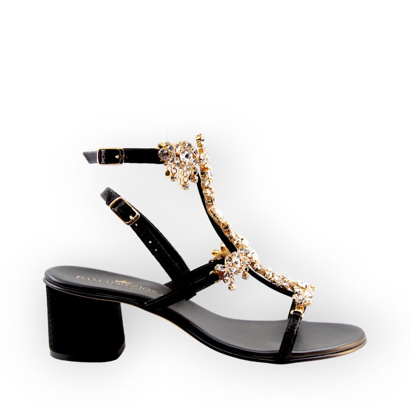 Matilde Black Jewel Sandal With Crystals image