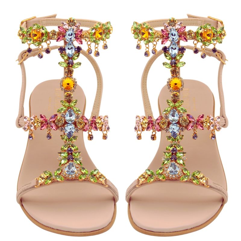 Matilde Multicolor High Hill Jeweled Sandals image