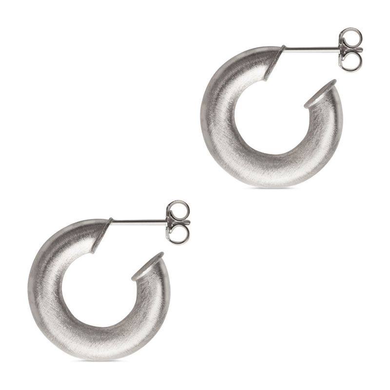 Matte Cushion Hoops - Silver image