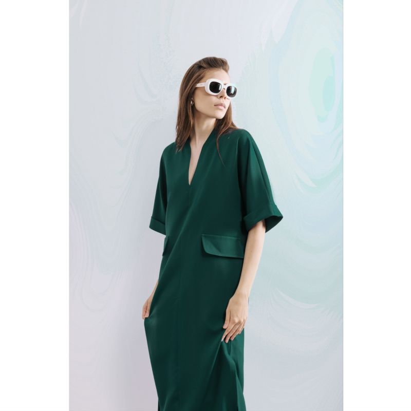 Maxi Dress With Pockets Dark Green Julia Allert Wolf & Badger