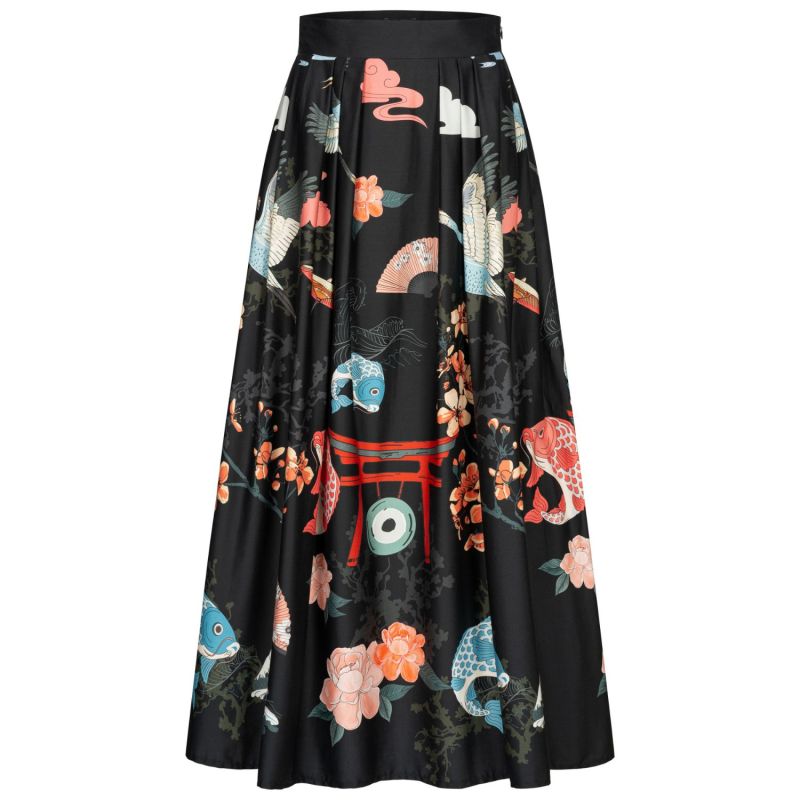 Maxi Skirt With Japanese Print image