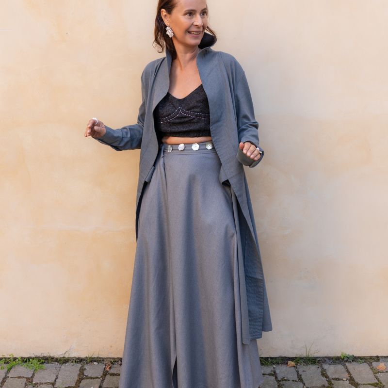 Maxi Skirt With Pearl Buttons | LA FEMME MIMI | Wolf & Badger