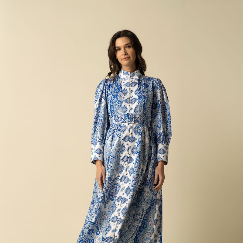 Maya Blue Cotton Dress image