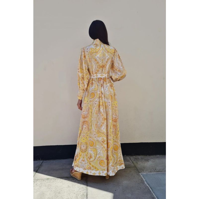 Maya Yellow Long Sleeve Maxi Dress | Raishma | Wolf & Badger