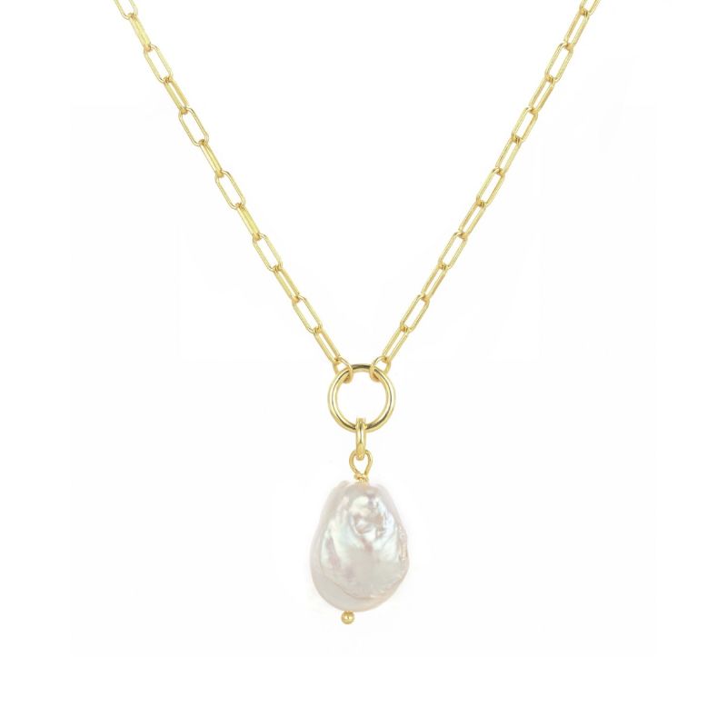 Natural Baroque Pearl Lulu Necklace - Gold image