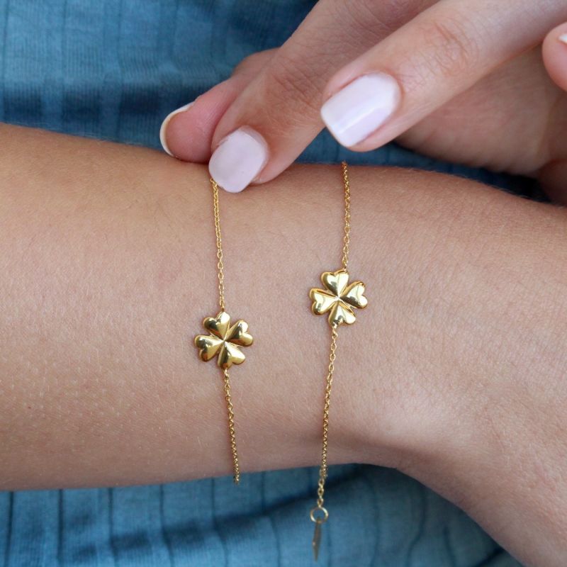 18K Gold Vermeil Clover Leaf Bracelet image