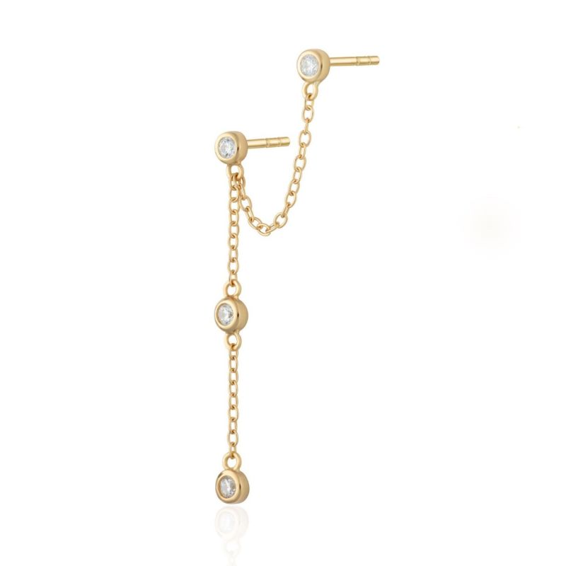 Gold Sparkle Chandelier Stud Single Earring image