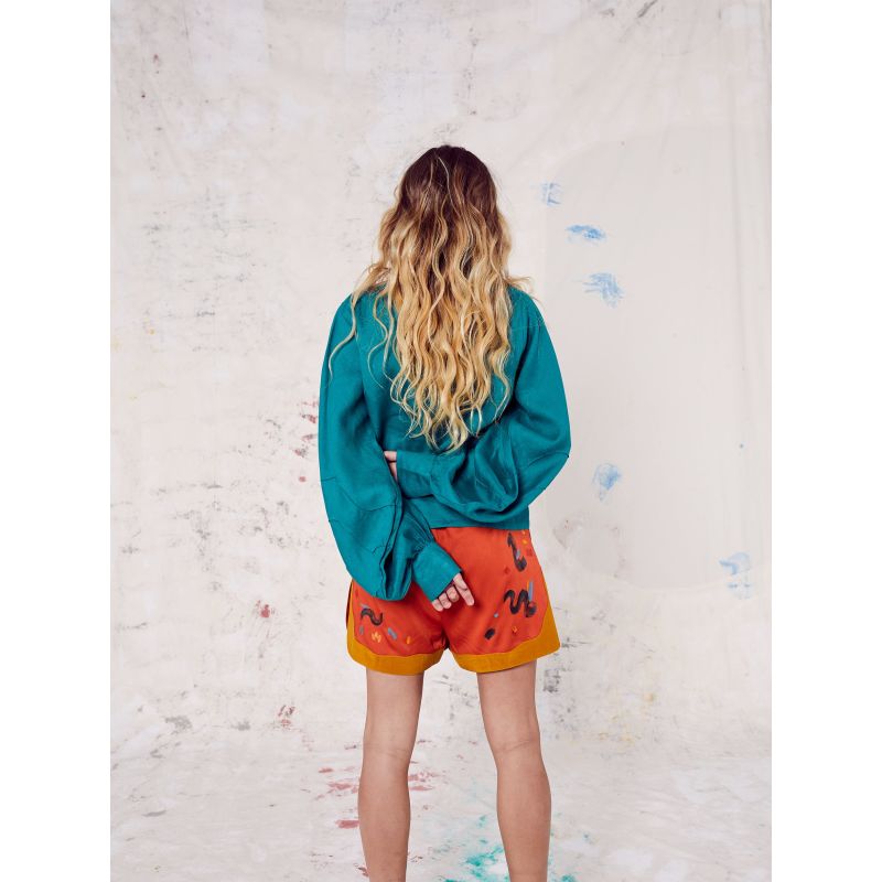 Duncan Orange Hand-Painted Shorts image