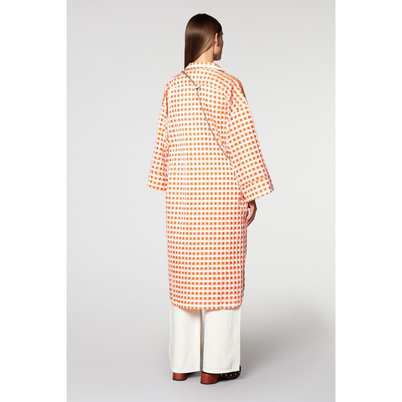 Yukata Shirt in Neon Orange Gingham image