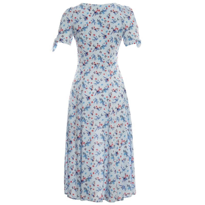 V-Neck Midi Dress In Floral B image