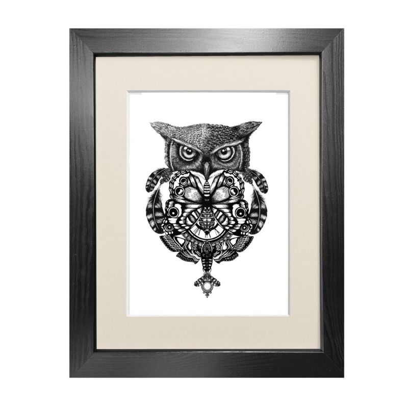 The Owl & Pocket Watch Fine Art Print A3 image