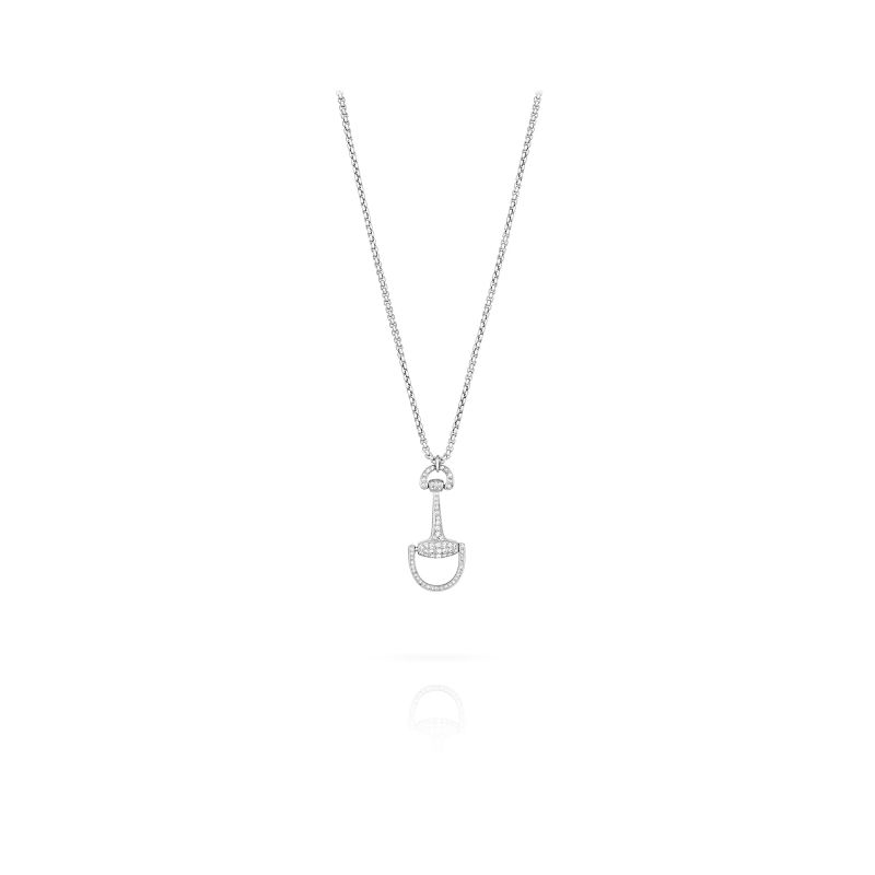 Medium Montana Charm Necklace In Silver And Natural Diamonds By Vincent Peach image