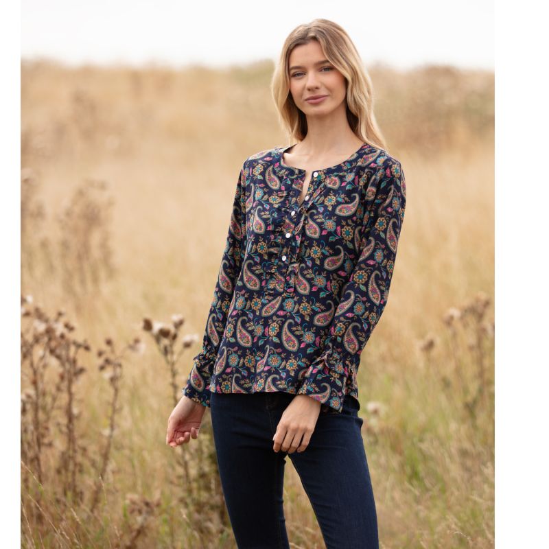 Meg Shirt In Navy Paisley image