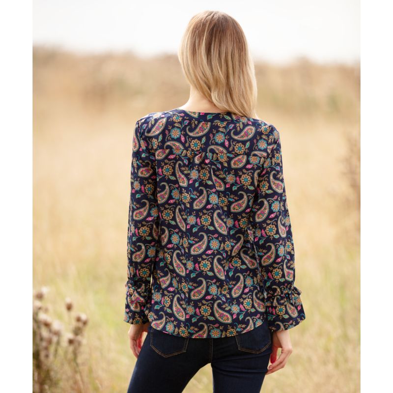 Meg Shirt In Navy Paisley image