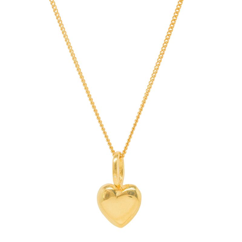 Beaten Heart Yellow Gold Plate Necklace image