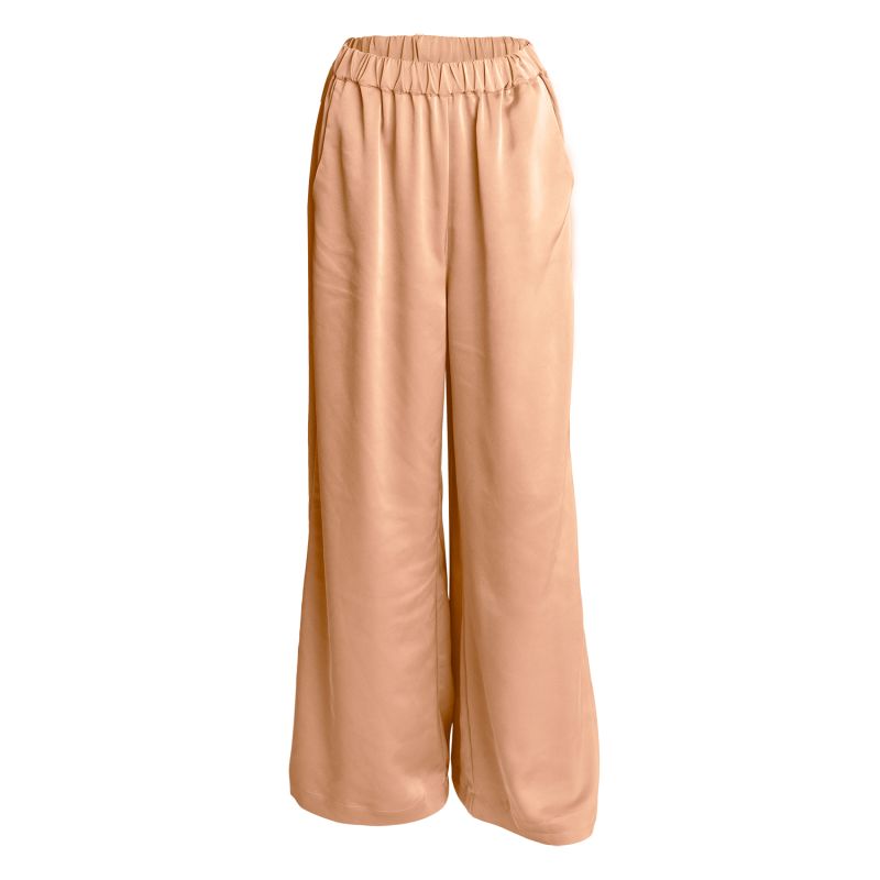 Melissa Elastic Waist Wide Leg Pant - Peach Fuzz image