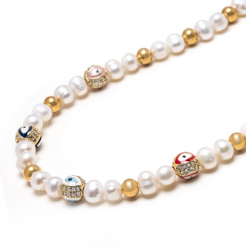 Men's Evil Eye Pearl Choker image