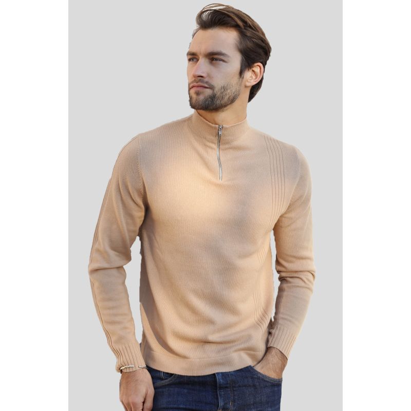 Men's Merino Half-Zip Pullover - Brown image