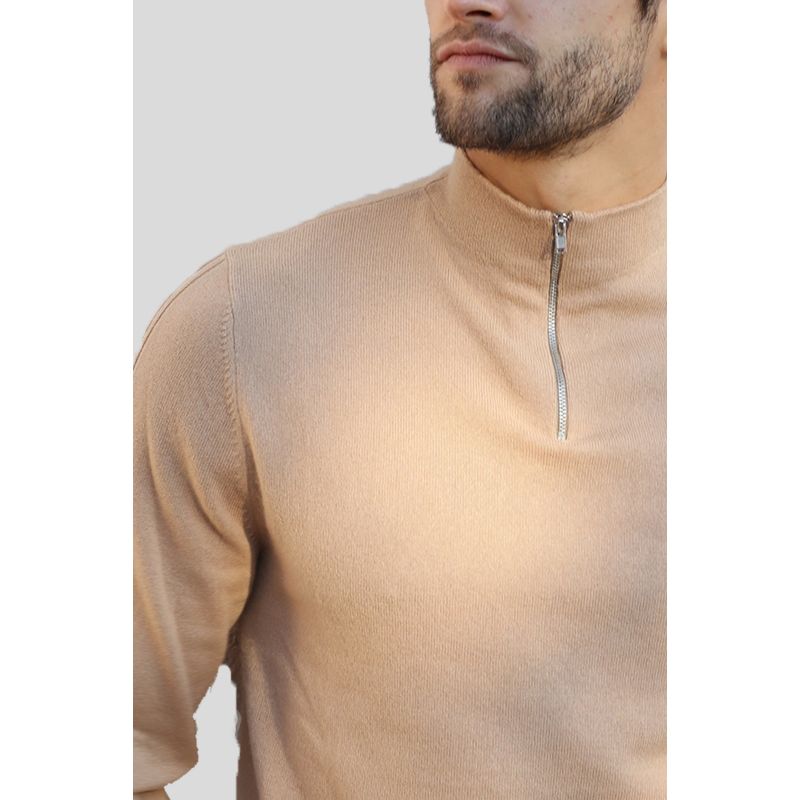 Men's Merino Half-Zip Pullover - Brown image