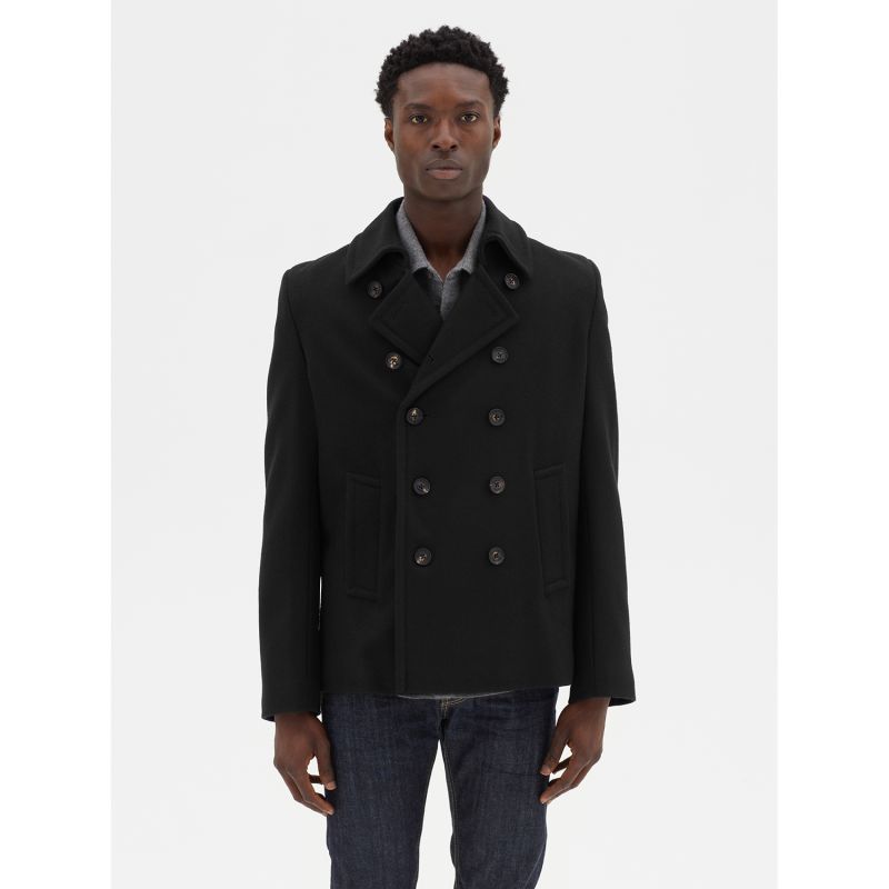 Men's Pea Coat - Black image