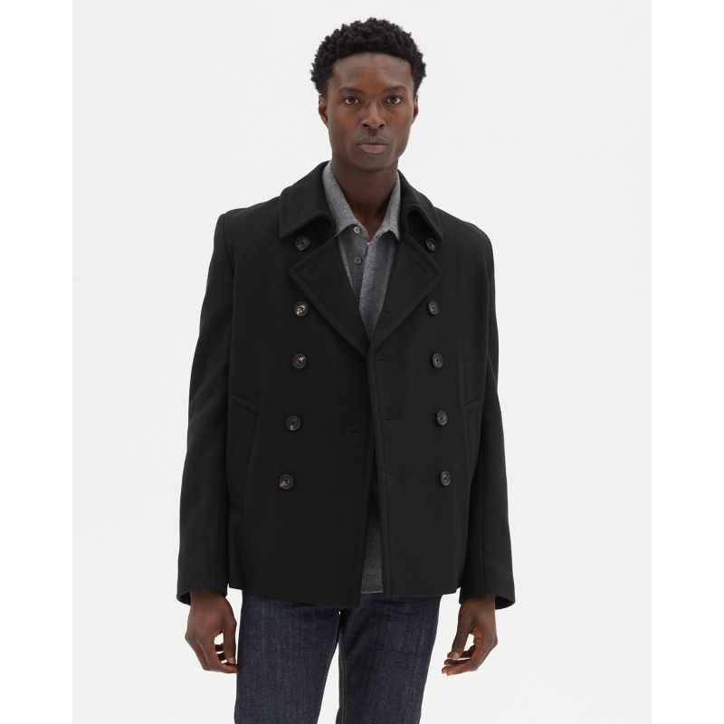 Men's Pea Coat - Black image