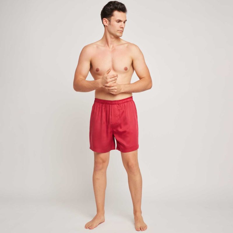 Men's Bamboo Lyocell Boxer Short - Chilli - Two Pack image