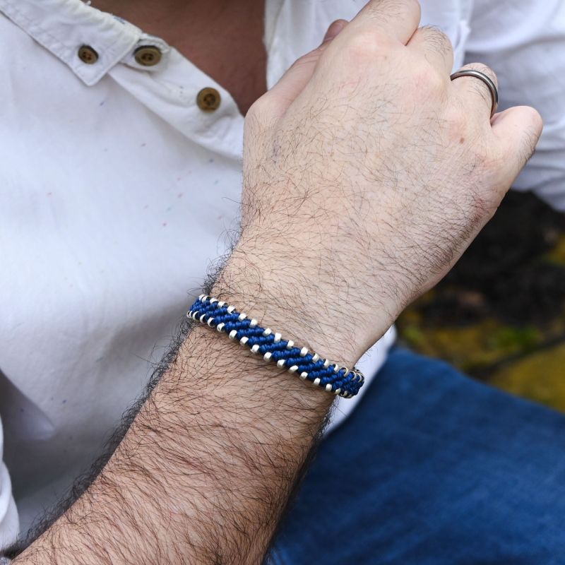 Mens Waterproof Rope Bracelet In Blue Colour - Chunky Connection image