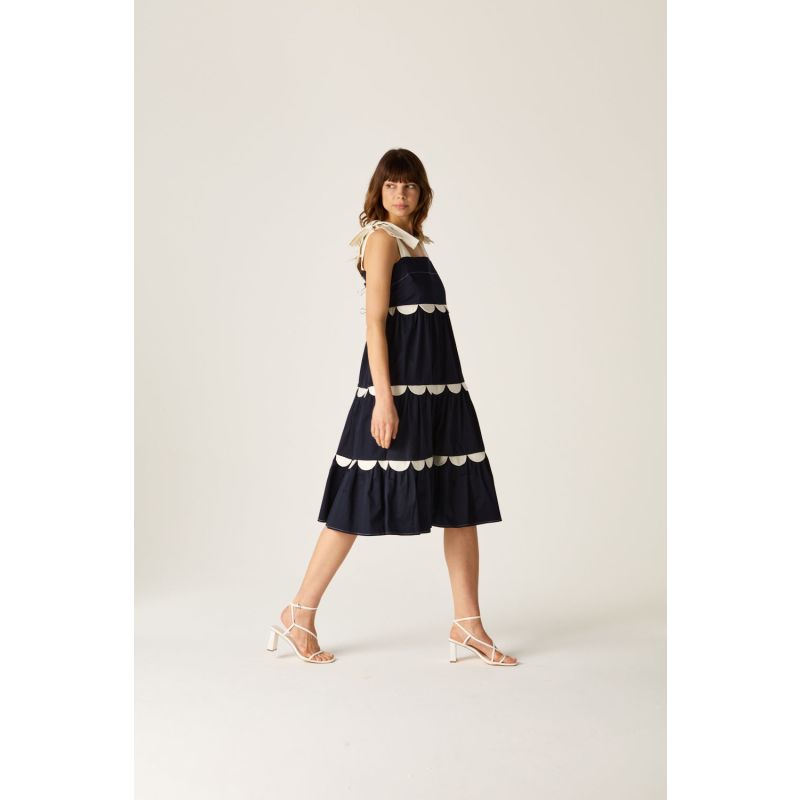 Meredith Scallop Dress Navy image